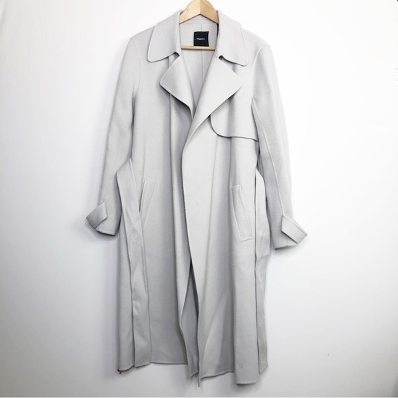 THEORY Stone Winsome wrap wool trenchcoat - Picture 2 of 14